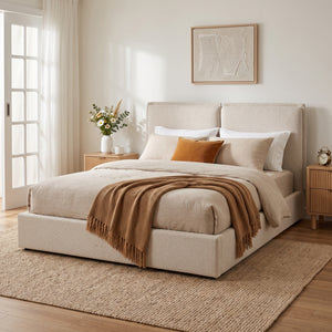 Double-Pillow Upholstered Bed Design