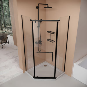 Frameless Neo Angle Shower Door WithTempered Glass