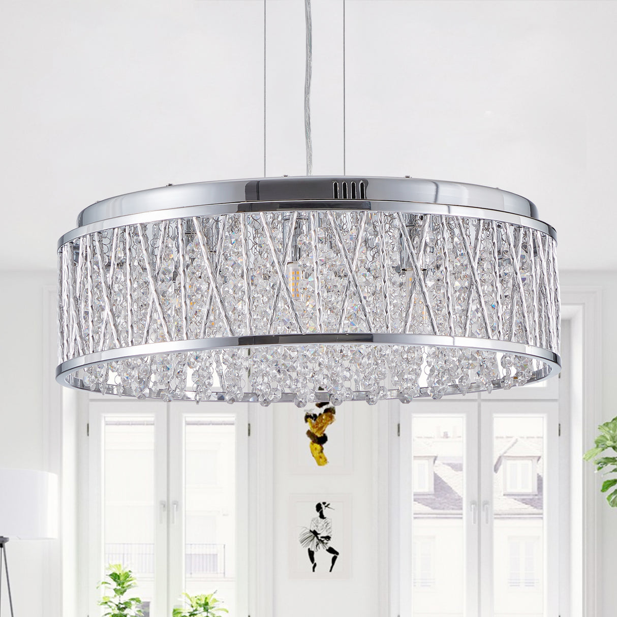 Modern Crystal Chandelier - 19 Inches
