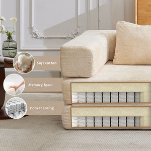 Convertible Floor Sofa Bed With Pillow Back Support Armrest