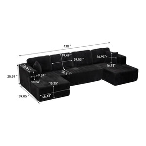 U-Shape Modular Sectional Sofa For Living Room