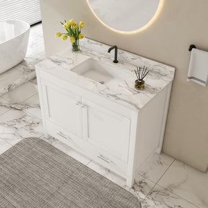 43" Bathroom Vanity, Multi Functional Cabinet - White