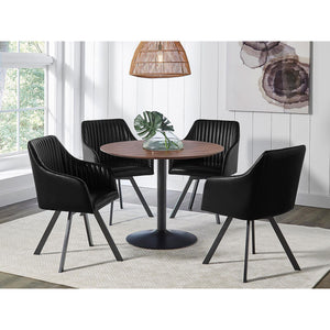 Sloped Arm Swivel Chair - Black