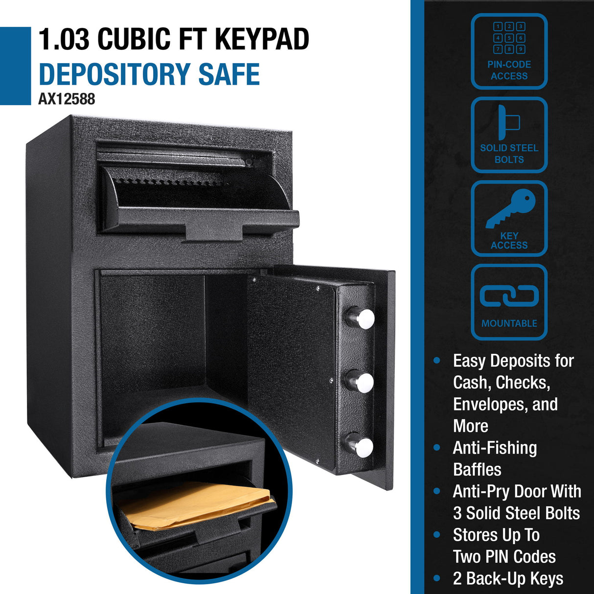 Solid Steel Keypad Depository Safe