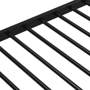 Twin Over Full Modern Metal Bunk Bed With Trundle - Black