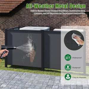 Outdoor Privacy Screens, 50" W x 50" H Air Conditioner Fence, Trash Can Enclosure (3 Panels, Black)