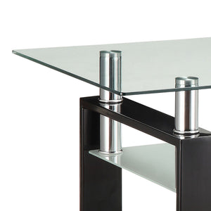 Moriah - 1 Shelf Rectangular Coffee Table - Black