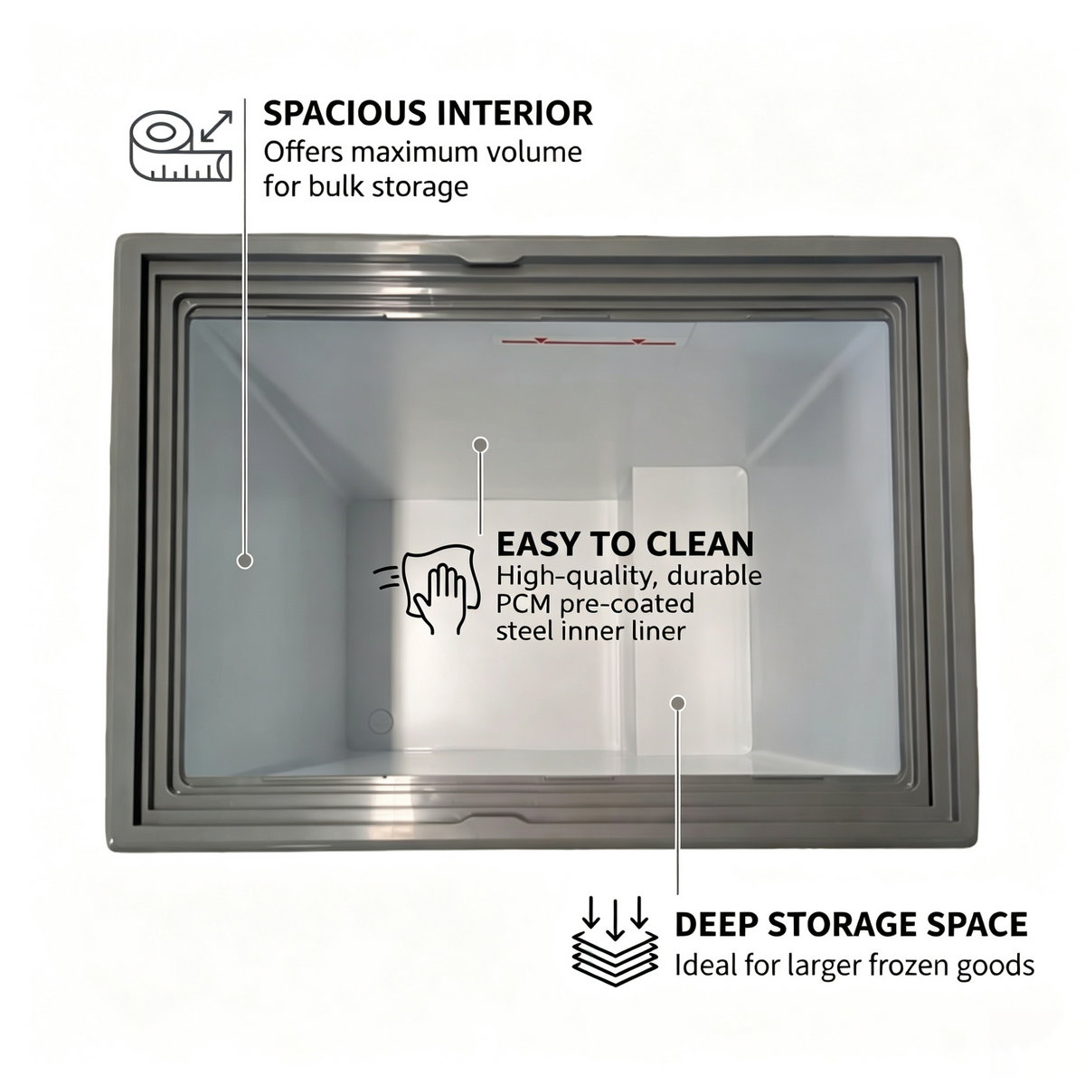 7.0 Cu.Ft Commercial Display Chest Freezer Inverter Energy Saving Ice