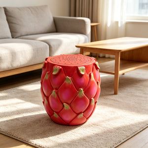 13.4" Oversized Resin Dragon Fruit Stool