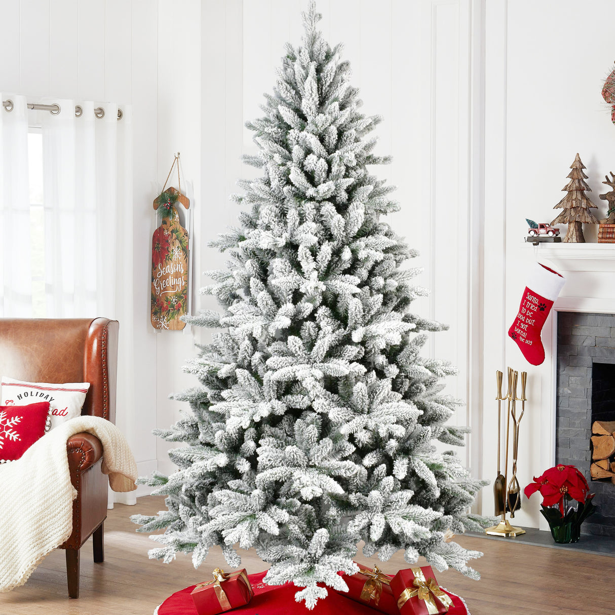 5ft Flocked Christmas Tree with 768 Tips