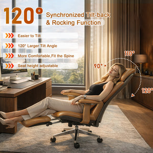 Ergonomic Leather Executive Office Chair