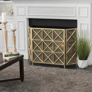 Margaret - 3 Panel Fireplace Screen Iron - Best Buy Furniture