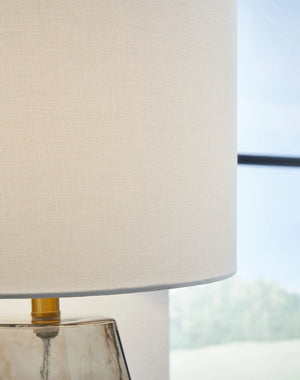 Taylow - Glass Table Lamp - Gray - Best Buy Furniture