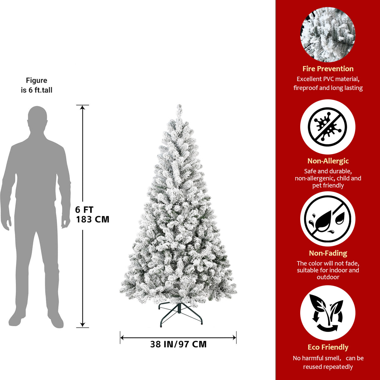 5FT Flocked Christmas Tree