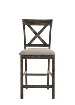 Martha II - Weathered Counter Height Chair (Set of 2) - Gray / Tan