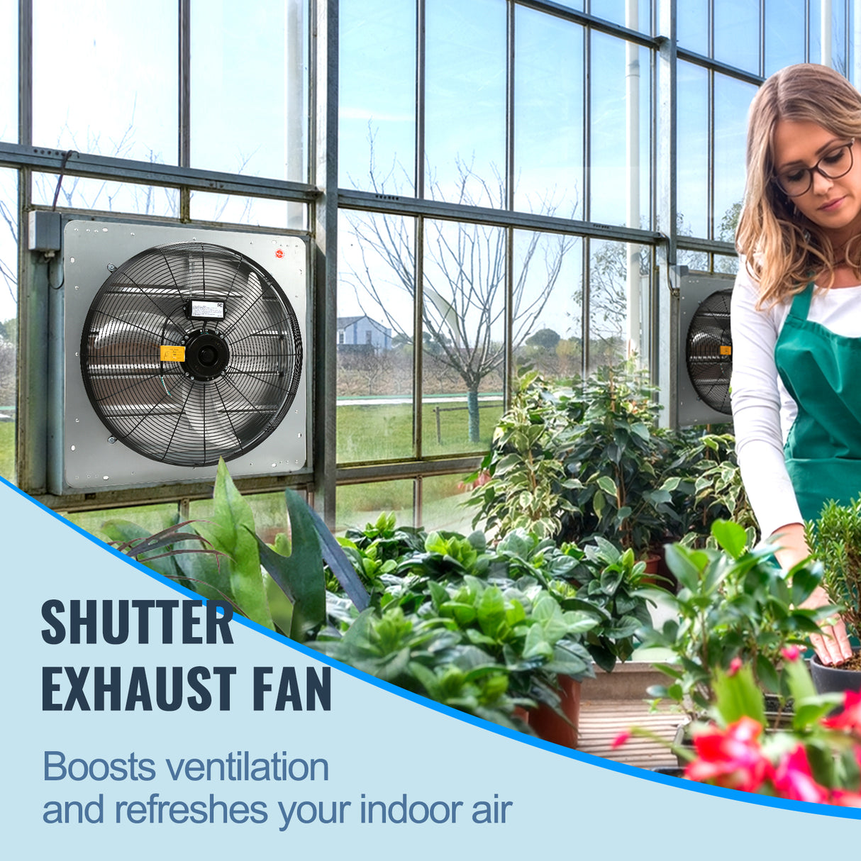 24'' Shutter Exhaust Fan with High-Speed 3320 CFM Airflow