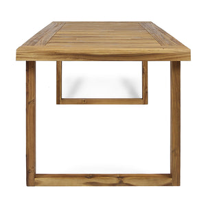 Outdoor Acacia Wood Dining Table, Sandblast Finish