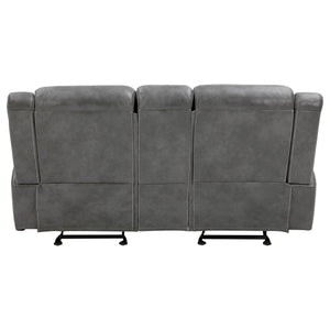 Carmen - Cool Motion Loveseat With Storage, With Reclining Function And Built In Storage - Gray