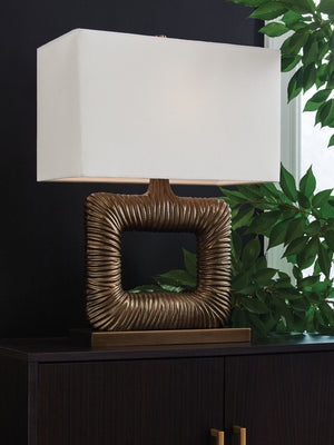 Garronby - Metal Table Lamp - Antique Brass Finish - Best Buy Furniture