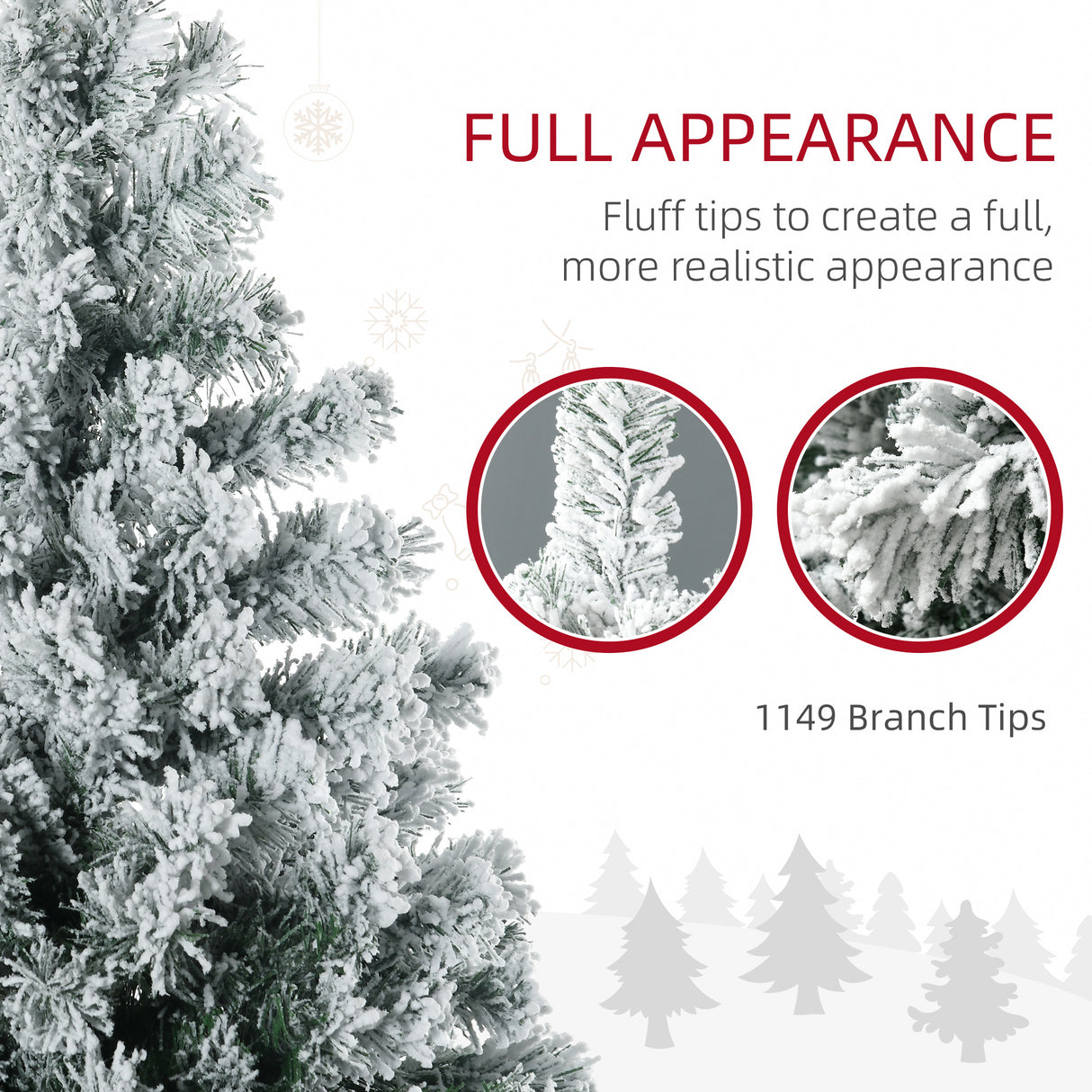 HOMCOM 7.5ft Tall Prelit Artificial Christmas Tree