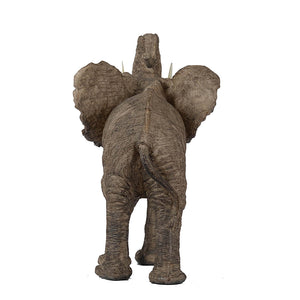 15x8x12" Tai Polyresin Elephant Accent, Trumpeting