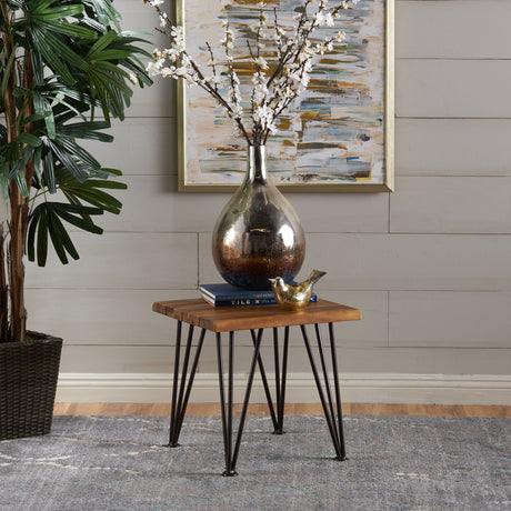 Zenith - Outdoor Industrial Accent Table (Set of 2) - Teak - Best Buy Furniture