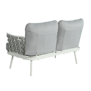Mariano Steel 4-Pieces Conversation Set, Off White & Grey