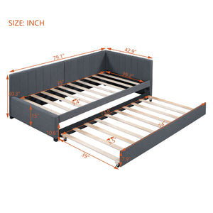 Upholstered Daybed, Sofa Bed Frame, No Box Spring Needed