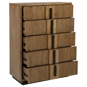Moraga - 5 Drawer Chest Of Drawers - Ash Brown