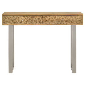 Harmony - 2 Drawer Table With Sled Base In Tones Accents - Natural
