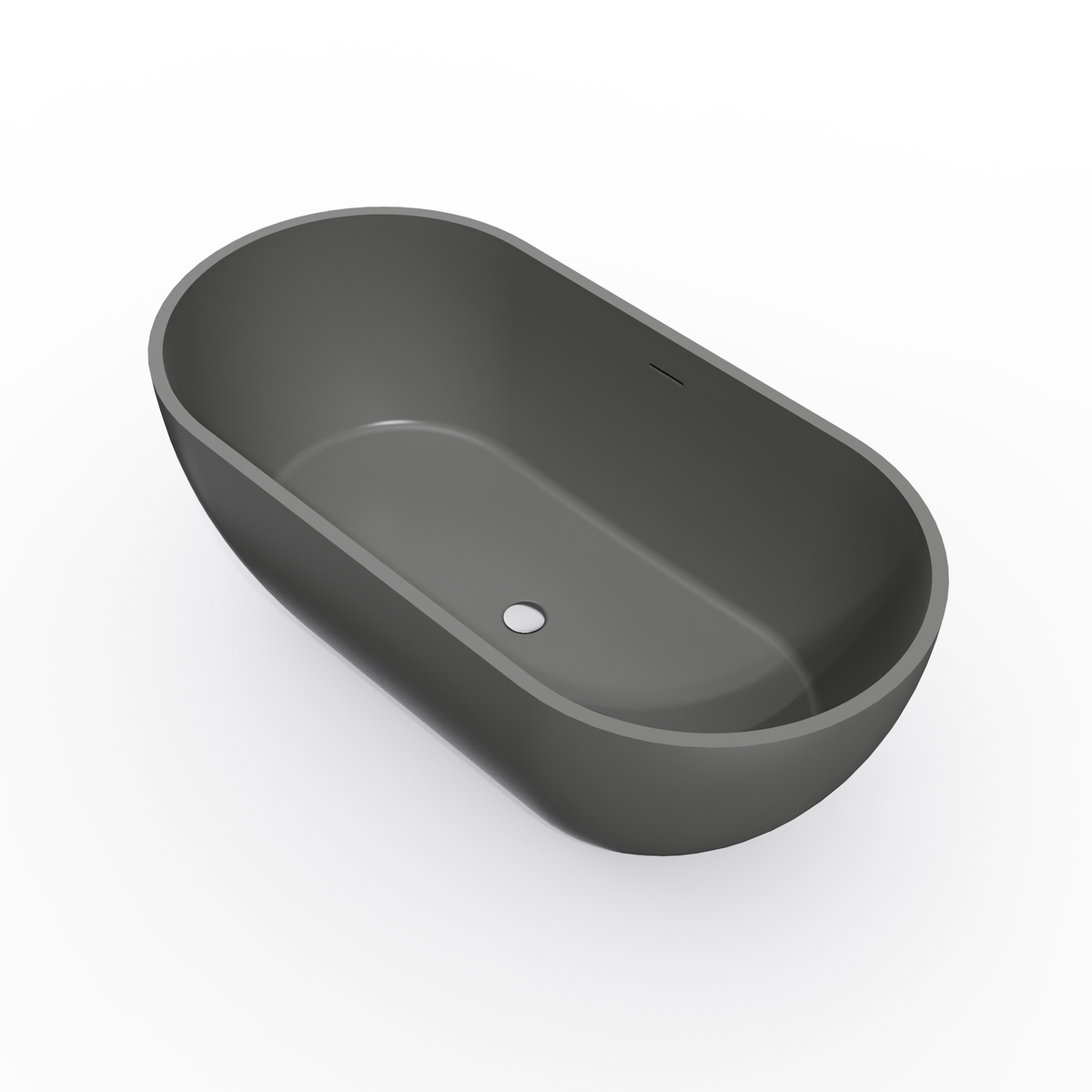 59 Inch Solid Surface Oval Freestanding Bathtub