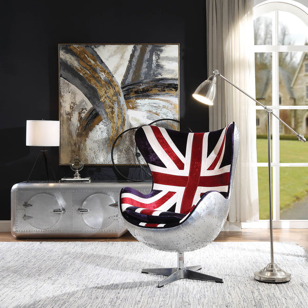 Brancaster - Pattern Accent Chair With Swivel - Multi