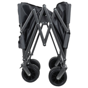 3-in-1 Folding Wagon Cart with Bench Seat & Storage
