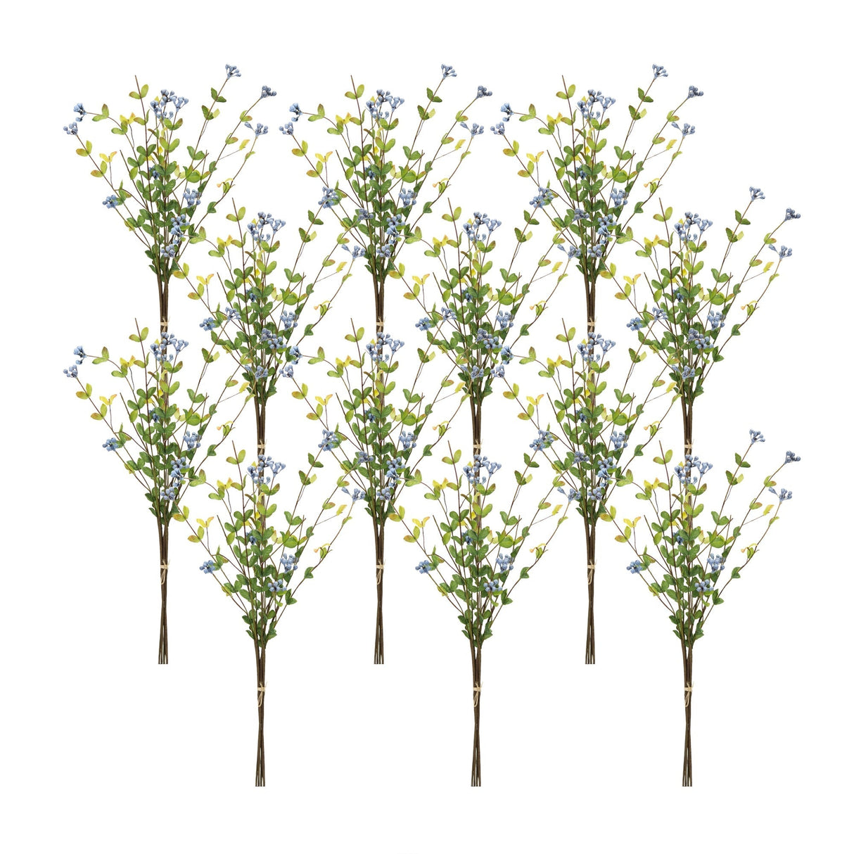 Blue-Berry-Foliage-Spray-(Set-of-12)-Artificial-Flowering-Plants