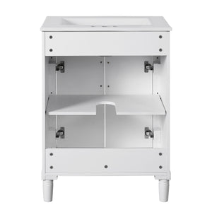 Bathroom Vanity With Integrated Sink, 2 Door Cabinet, Single Sink For Small To Medium Bathrooms