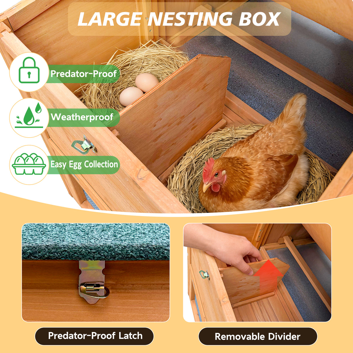 80" Chicken Coop with Nest Box