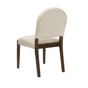 Dining Chairs with Back Mid Century Fabric Upholstered Armless - Set of 2