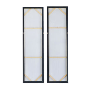 Elongated Modern Abstract Oil Paintings, Wall Art For Living Room Dining Room Bedroom Office Entryway (Set of 2) - Multicolor