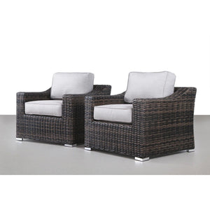 Modern Patio Chair With Cushions (Set of 2) - Brown