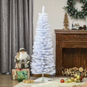 HOMCOM 5' Snow Flocked Artificial Pencil Christmas Tree