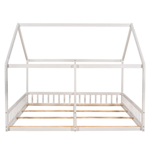 House Platform Beds, 2 Shared Beds, Metal Frame With Guardrails
