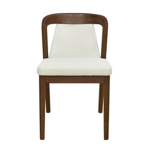 Upholstered Backrest Armless Dining Chairs (Walnut+Camel)