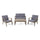 Avacyn - Outdoor Acacia Wood 4 Seater Chat Set With Cushions - Best Buy Furniture