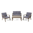 Avacyn - Outdoor Acacia Wood 4 Seater Chat Set With Cushions - Best Buy Furniture