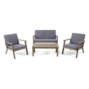 Avacyn - Outdoor Acacia Wood 4 Seater Chat Set With Cushions - Best Buy Furniture