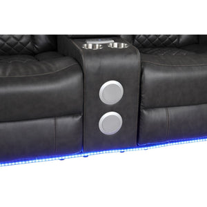 Benz - Power Reclining Loveseat & LED Lighting And Built In USB