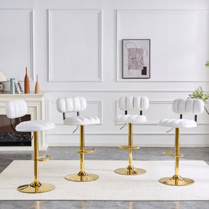 Adjustable Height Bar Stools & Footrest For Kitchen Island (Set of 2)