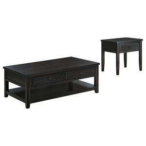 Sutter - 2 Piece Coffee And End Table Set - Dark Brown