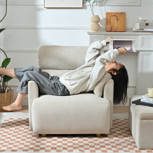 Oversized Chair with Storage Ottoman
