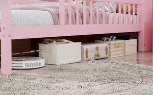Bed With Headboard Storage Rack, 2 Under Bed Drawers, 3 Side Guardrails For Safety